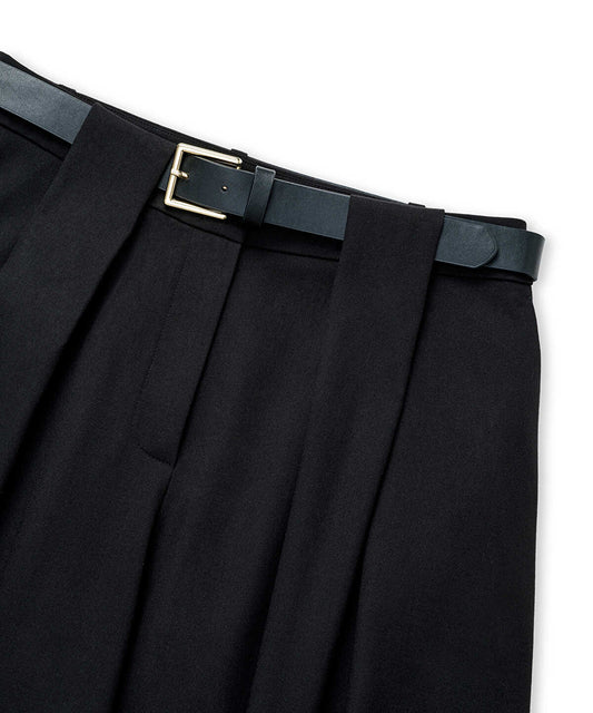 Belted Palazzo Bermuda Trousers