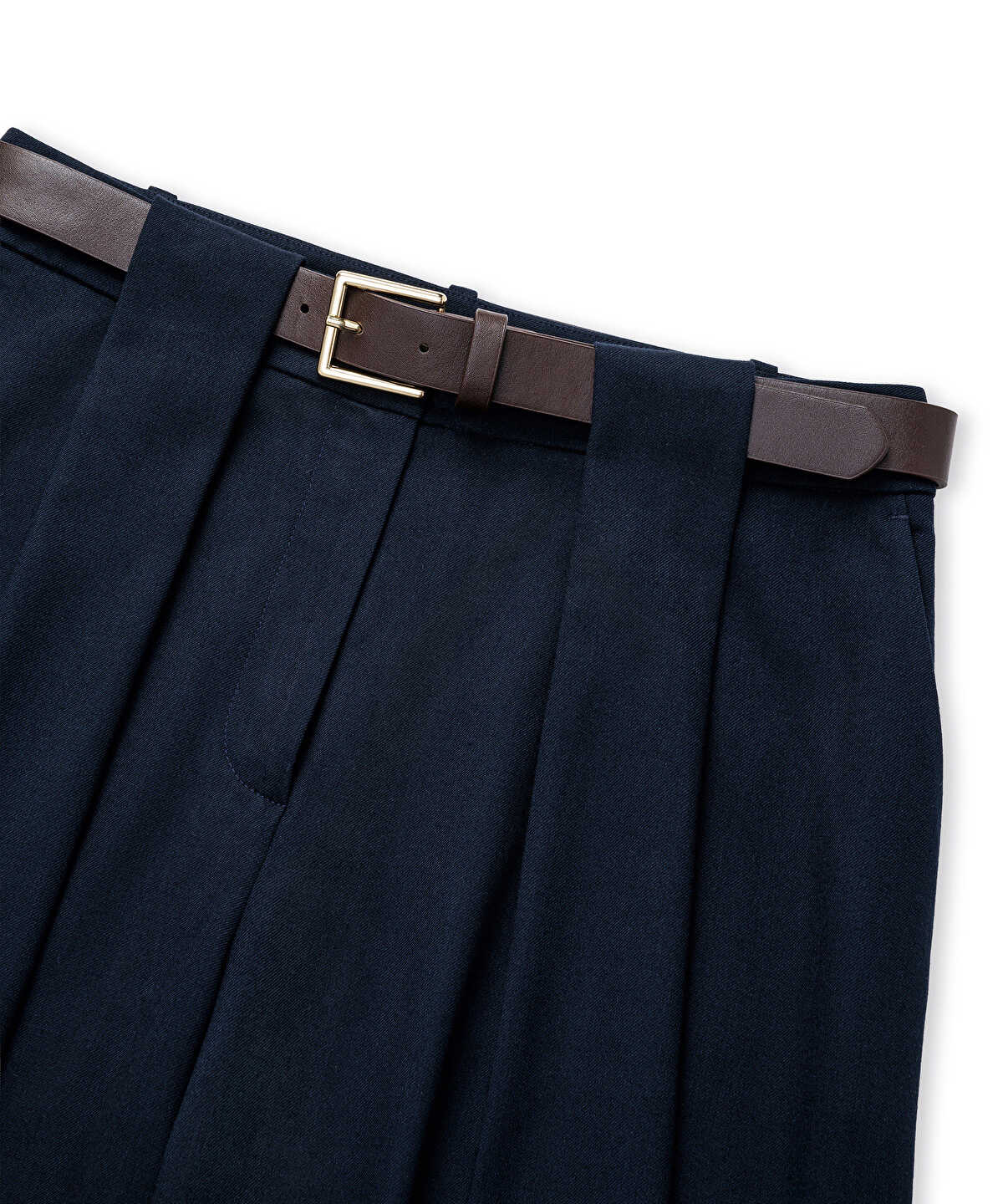 Zoomed Belted Palazzo Bermuda Trousers