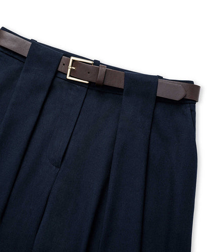 Belted Palazzo Bermuda Trousers