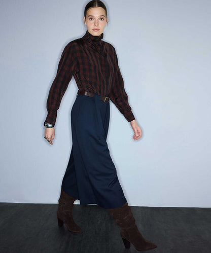 Belted Palazzo Bermuda Trousers