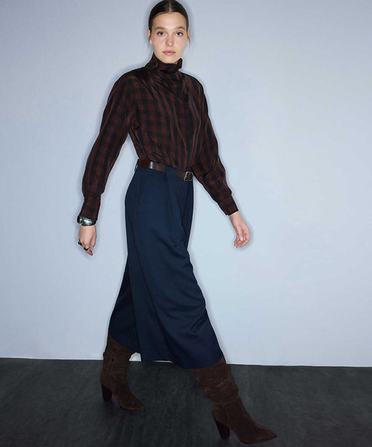 Belted Palazzo Bermuda Trousers