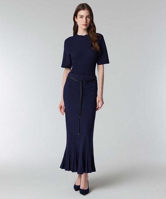 Belted Knit Skirt
