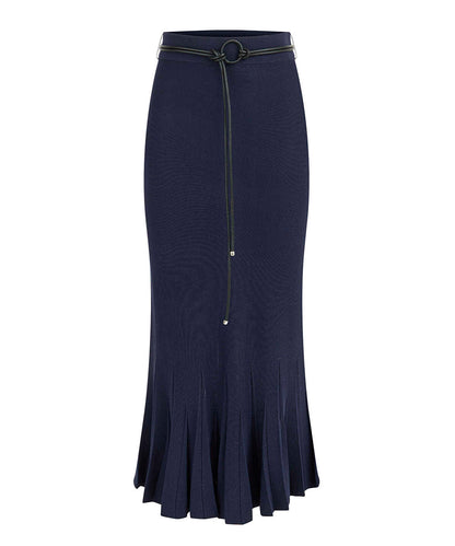 Belted Knit Skirt