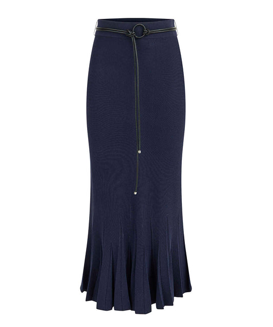 Belted Knit Skirt
