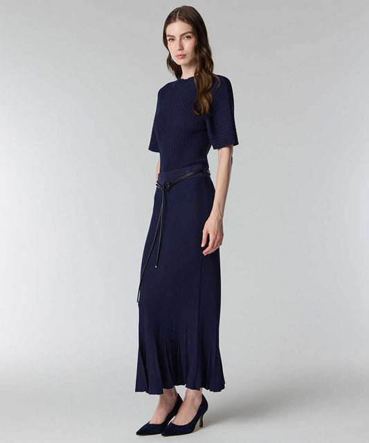 Belted Knit Skirt