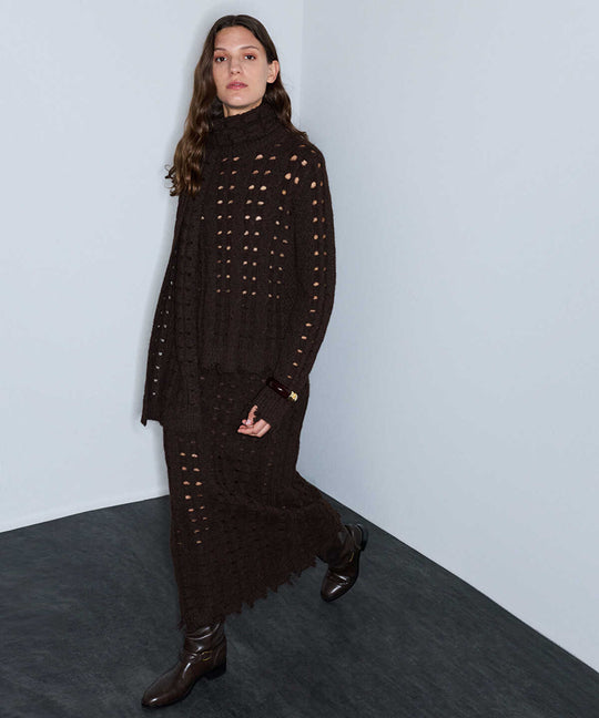 Perforated Knit Skirt