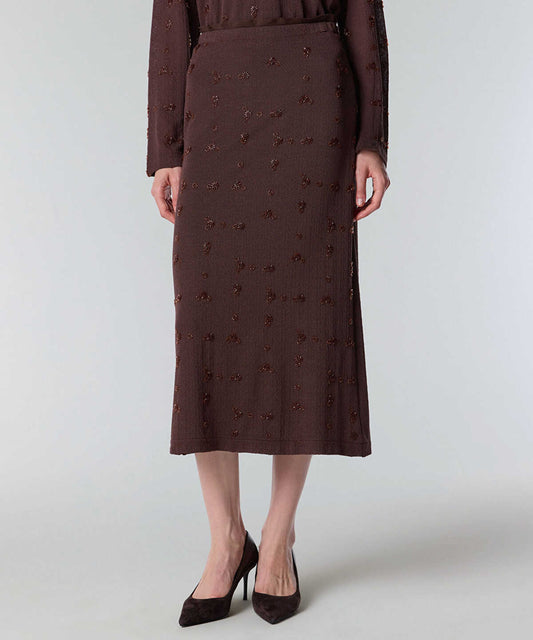 Beaded Knit Midi Skirt