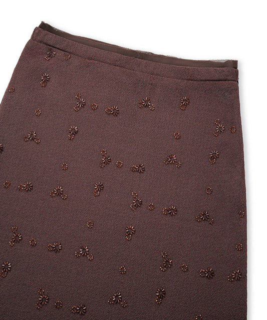 Beaded Knit Midi Skirt