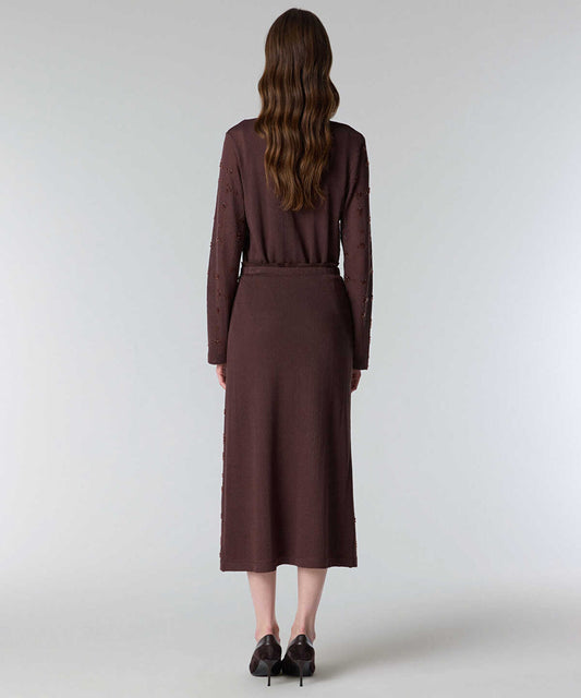Beaded Knit Midi Skirt