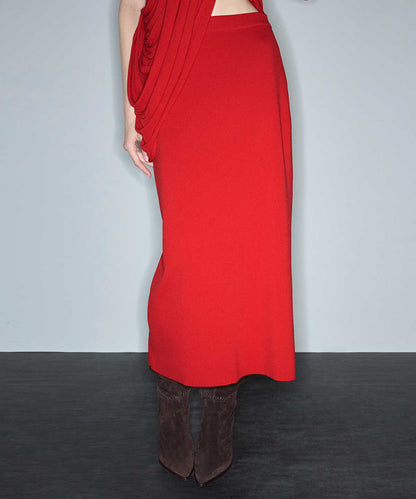 Knit Midi Pencil Skirt