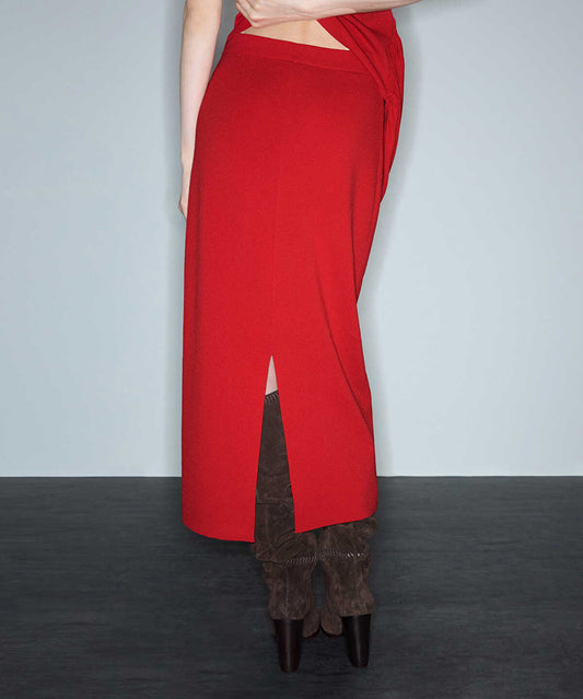 Knit Midi Pencil Skirt