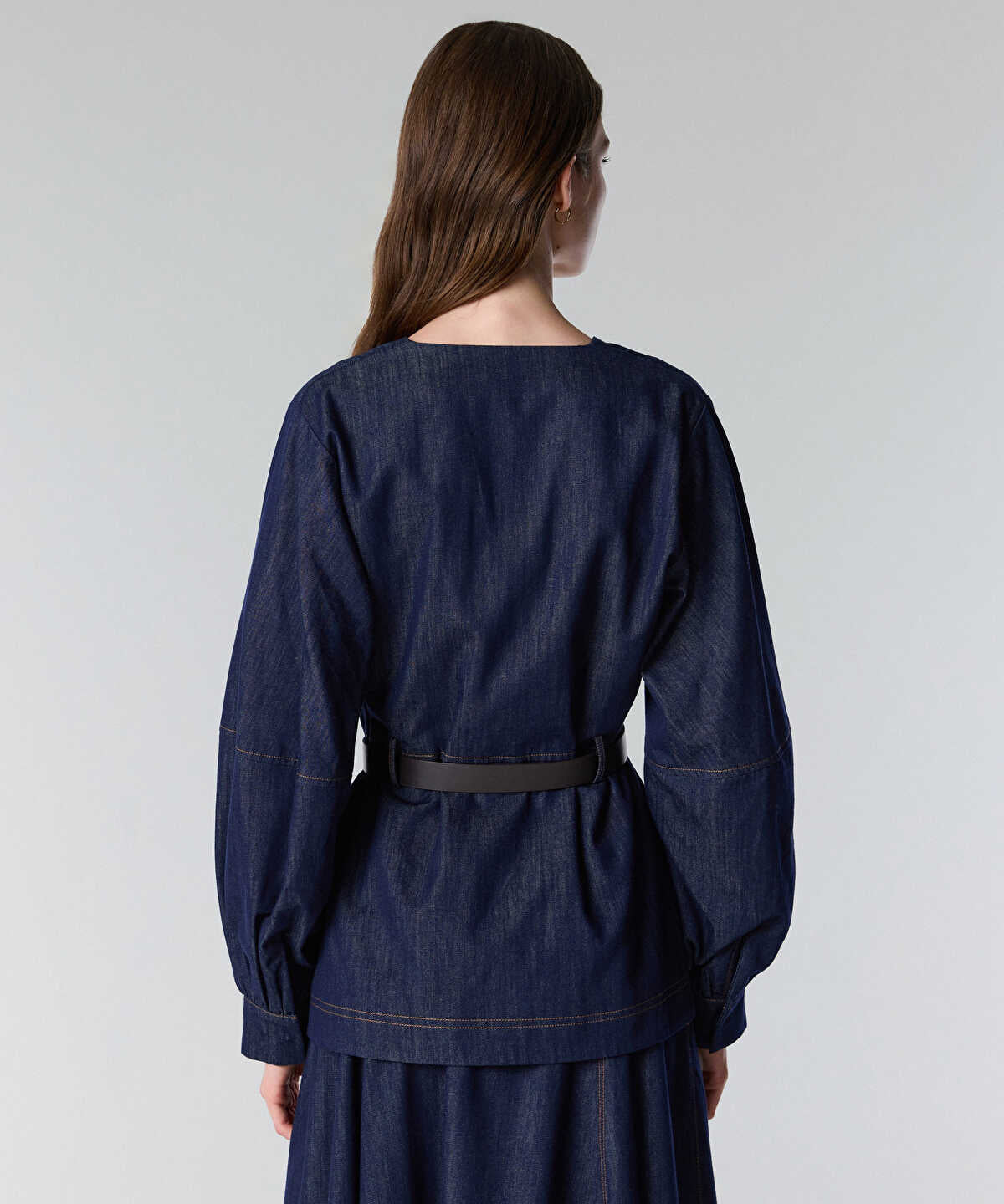Zoomed Embroidered Peplum Denim Jacket