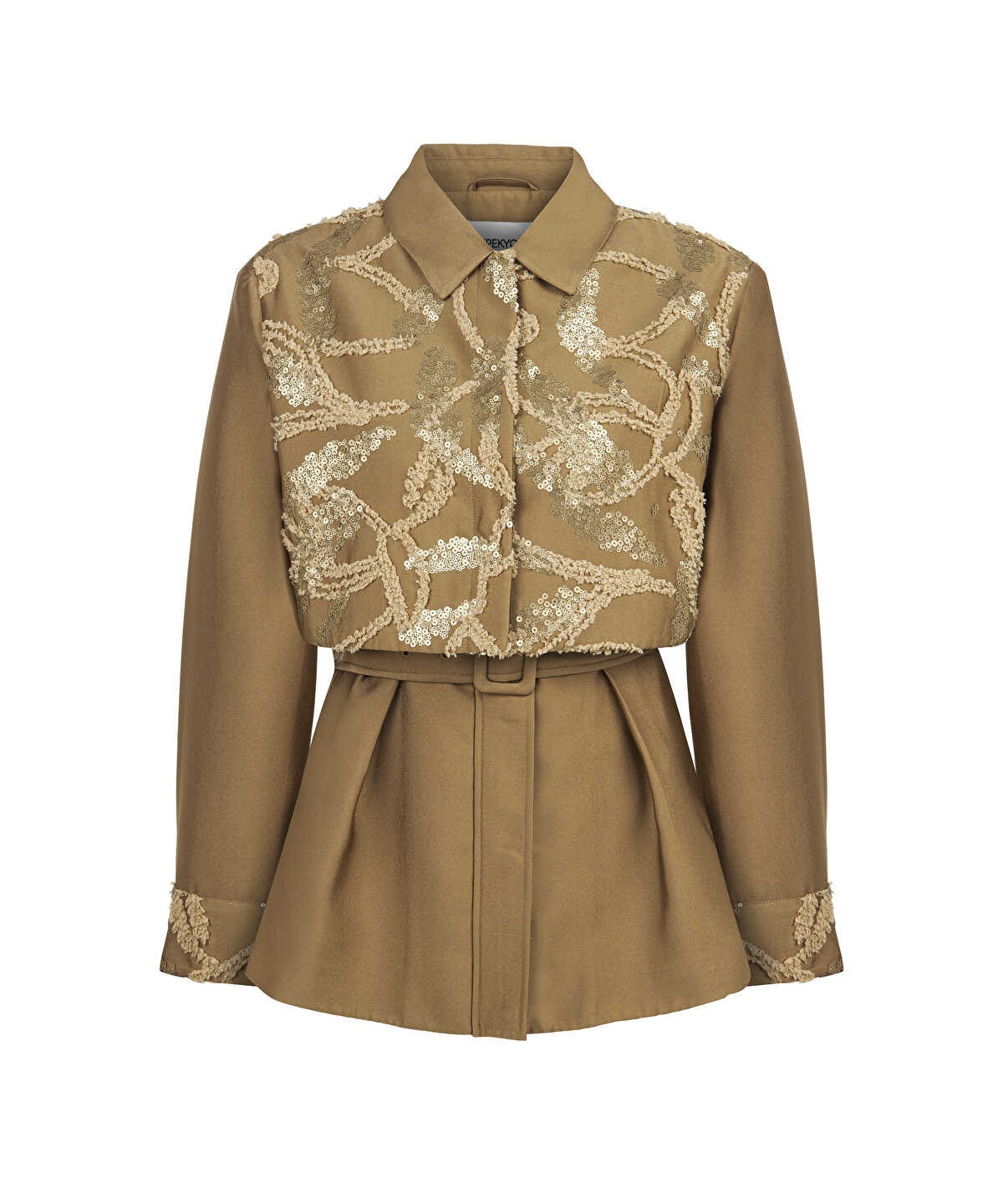 Embroidered Jacket with Belt