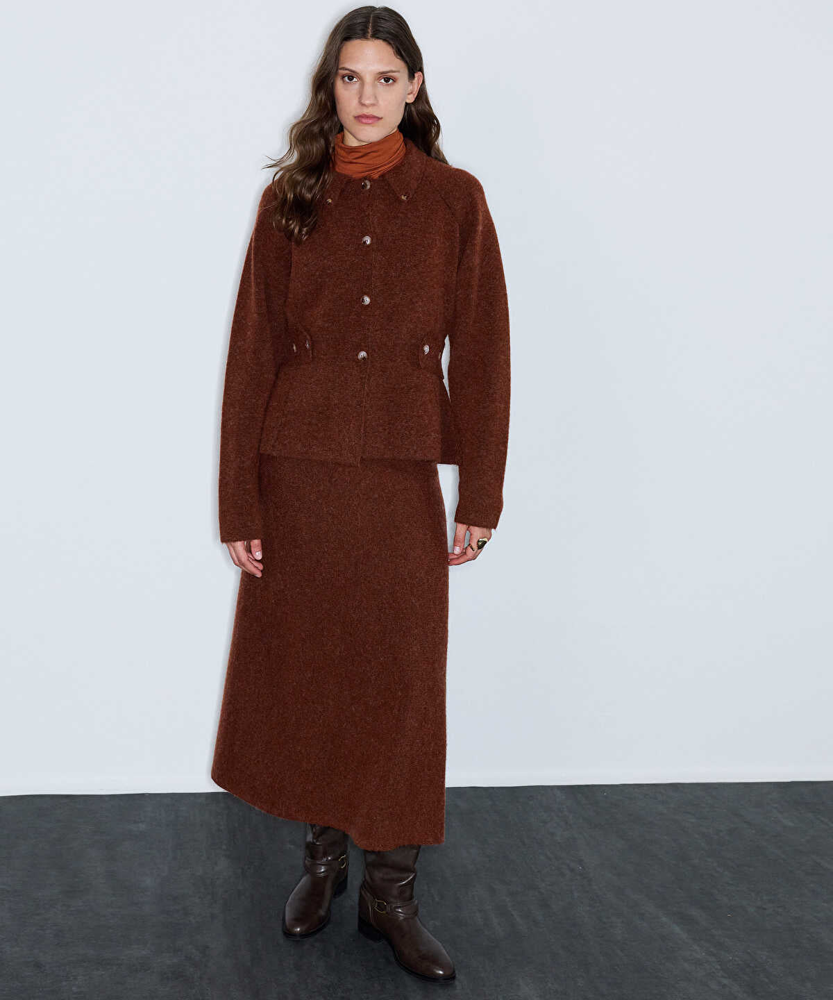 Zoomed Belted Knit Jacket