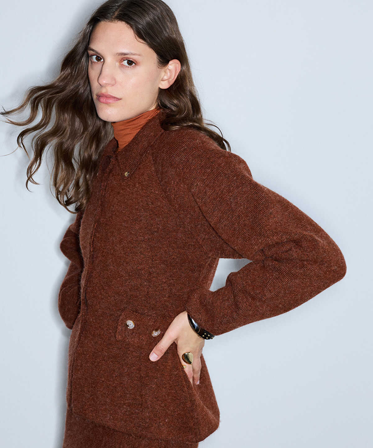 Zoomed Belted Knit Jacket