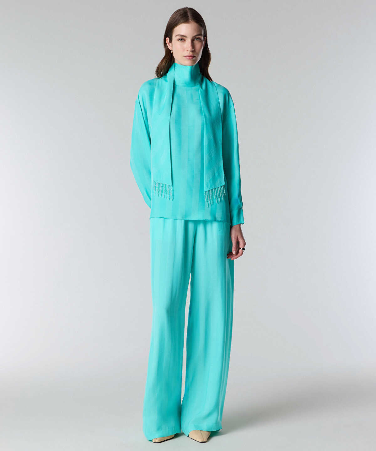 Zoomed Jacquard Cupro Blouse