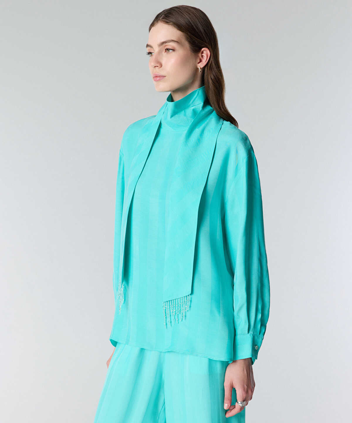 Zoomed Jacquard Cupro Blouse