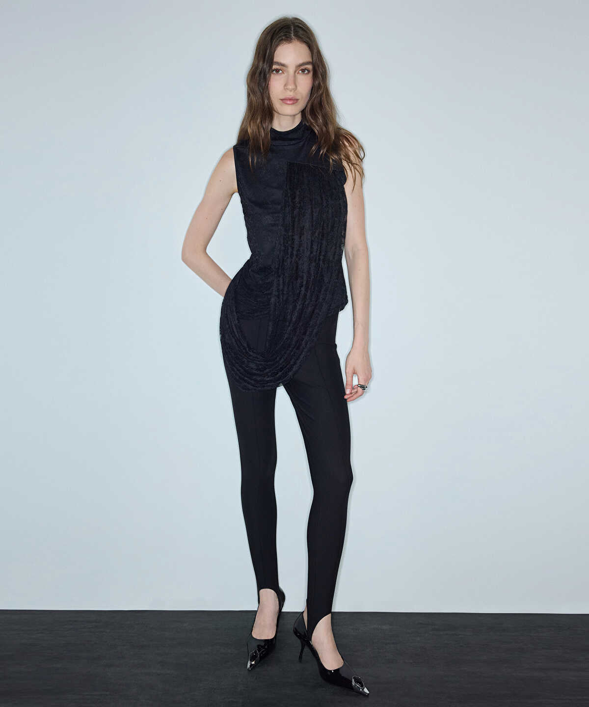 Zoomed Asymmetric Lace Blouse