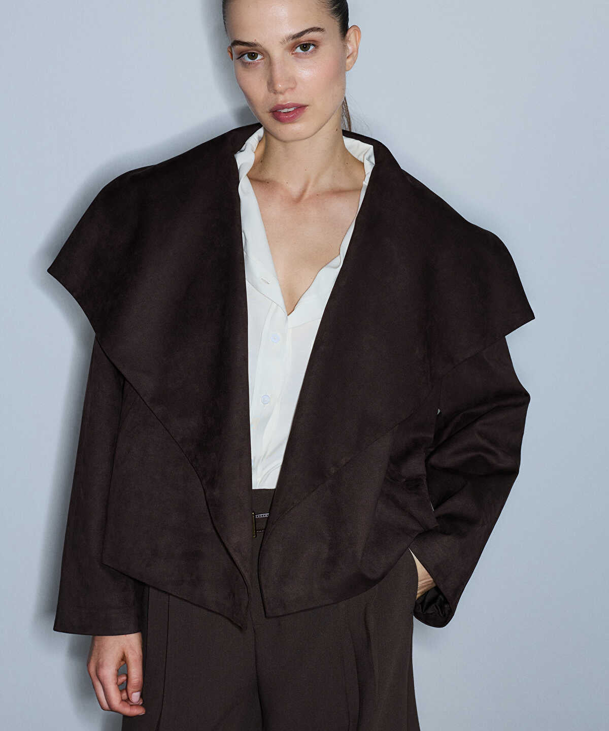 Zoomed Suede-Effect Coat