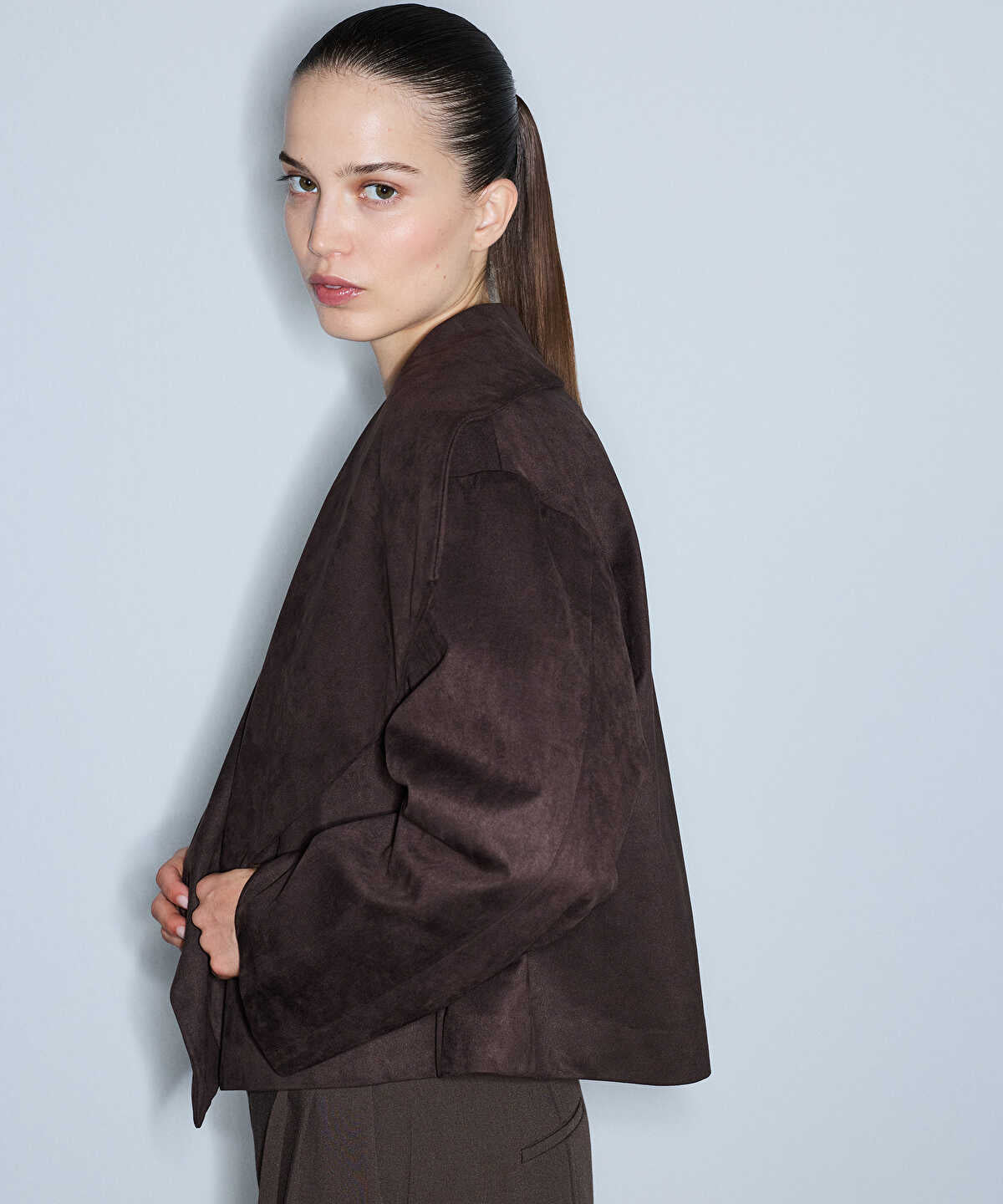 Suede-Effect Coat