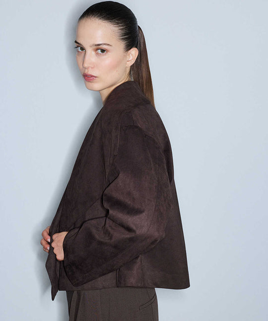 Suede-Effect Coat