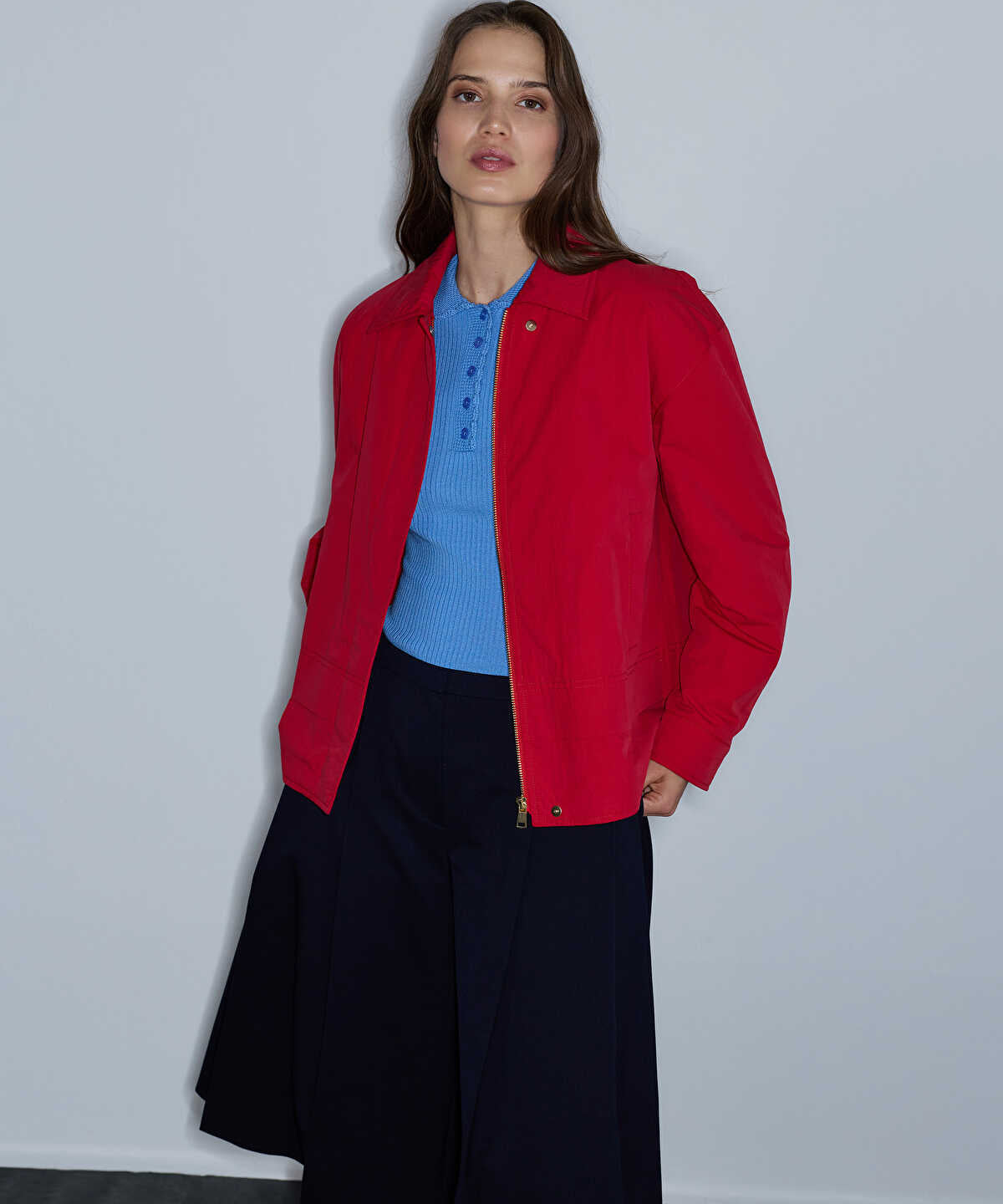Zoomed Shirt-Collar Padded Coat