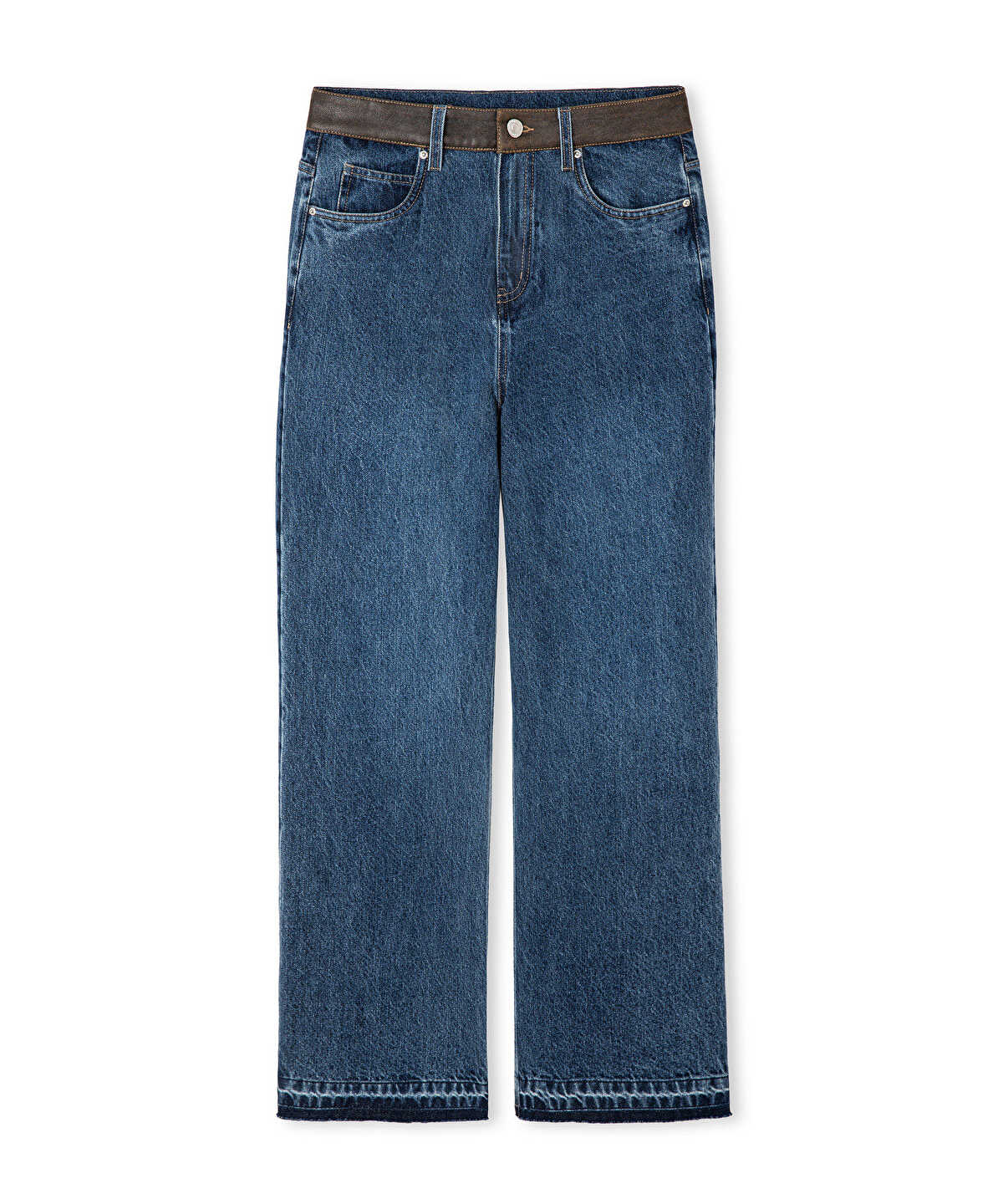 Zoomed Combination Wide-Leg Jeans