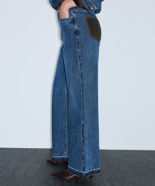 Combination Wide-Leg Jeans