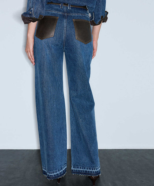 Combination Wide-Leg Jeans