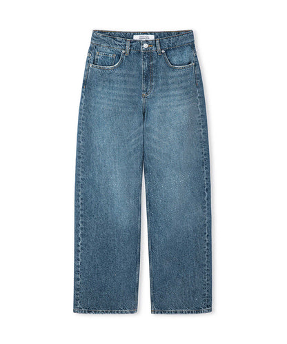 Wide-Leg Jeans with Rhinestones