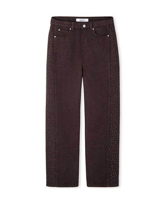 Barrel Jeans with Rhinestones