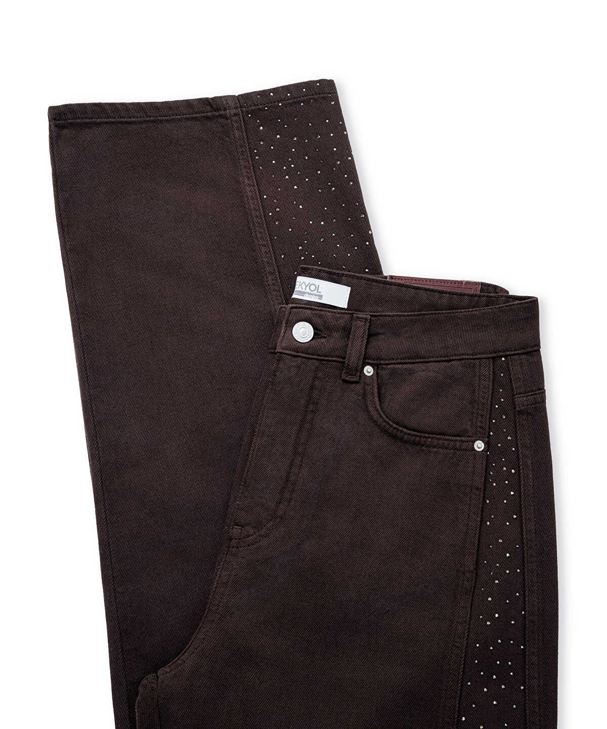 Barrel Jeans with Rhinestones