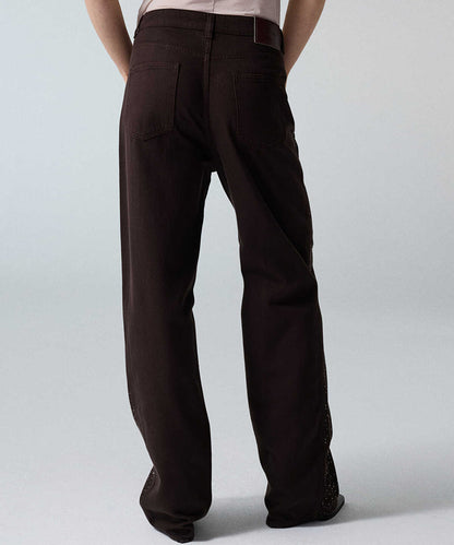 Barrel Jeans with Rhinestones