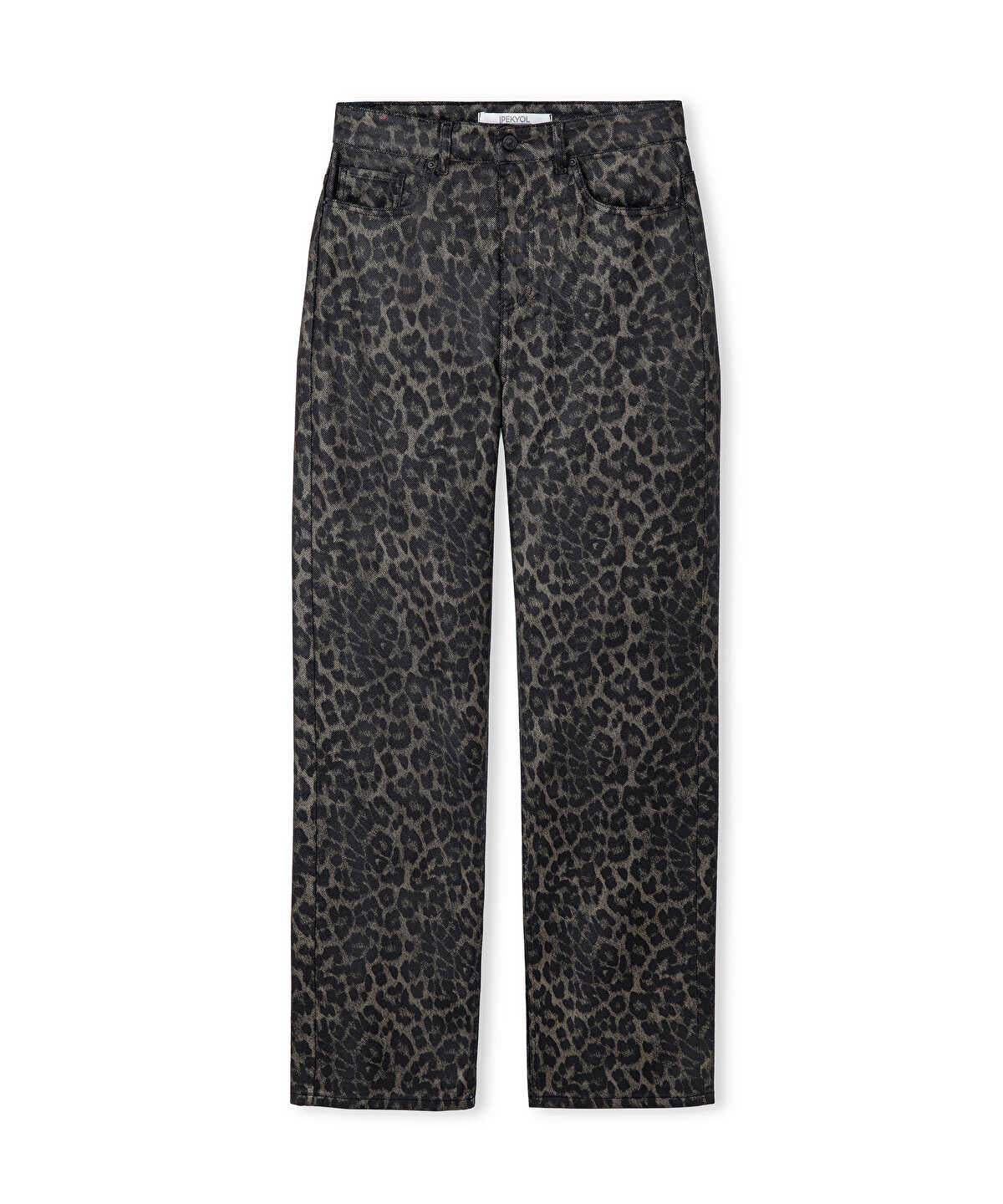 Zoomed Leopard-Print Wide-Leg Jeans