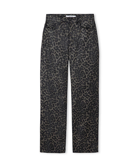 Leopard-Print Wide-Leg Jeans