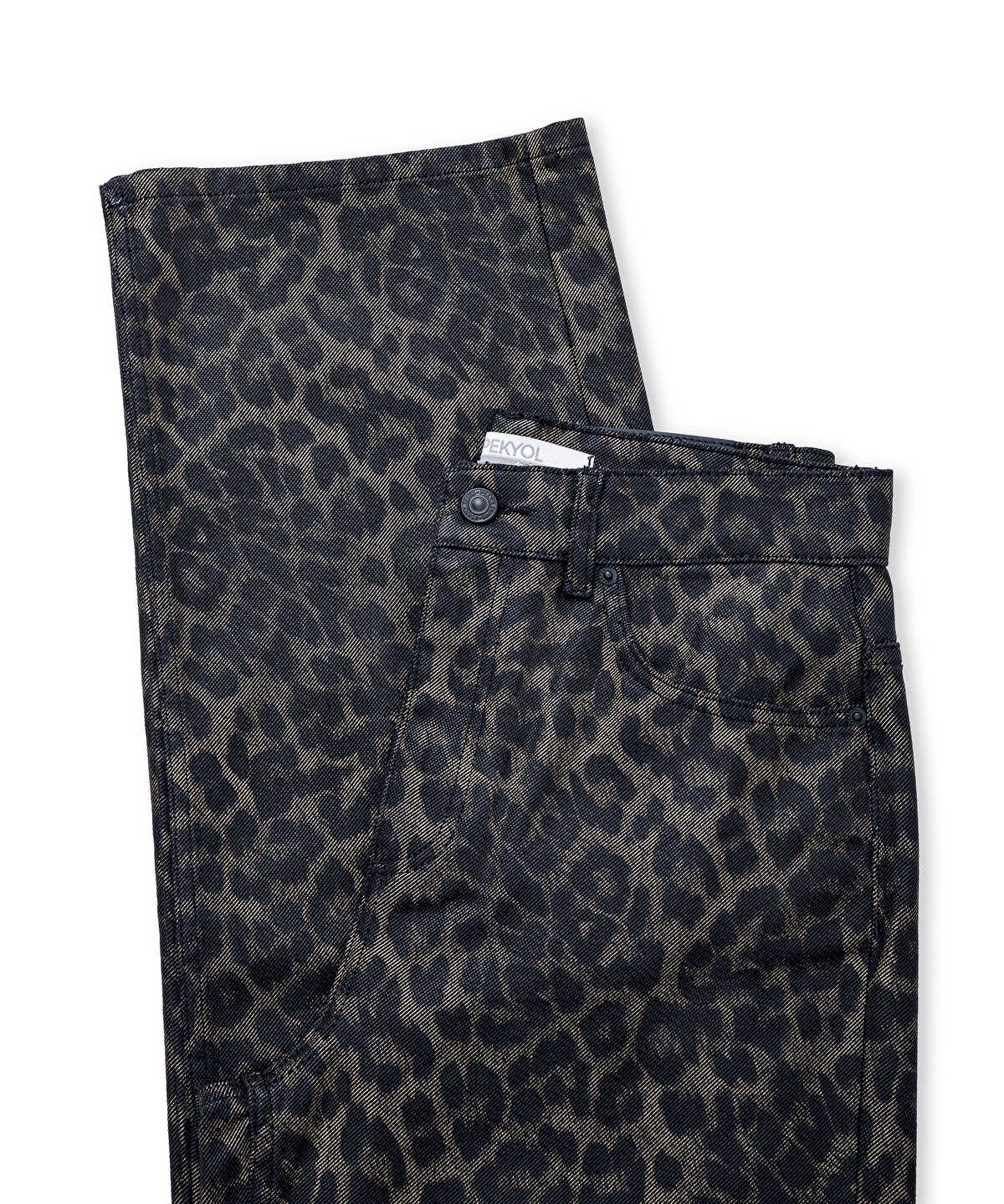 Zoomed Leopard-Print Wide-Leg Jeans