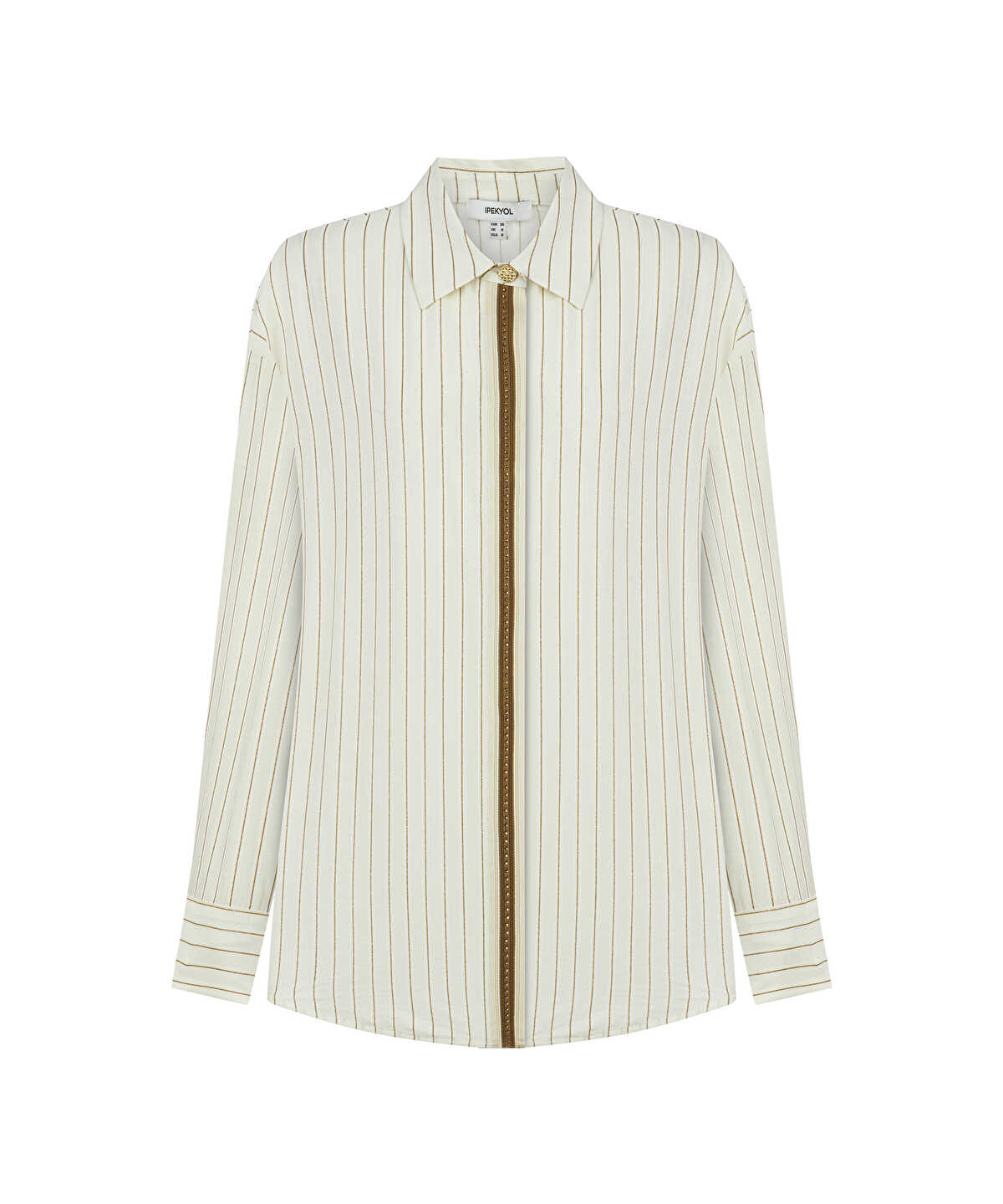 Contrast Trim Striped Shirt