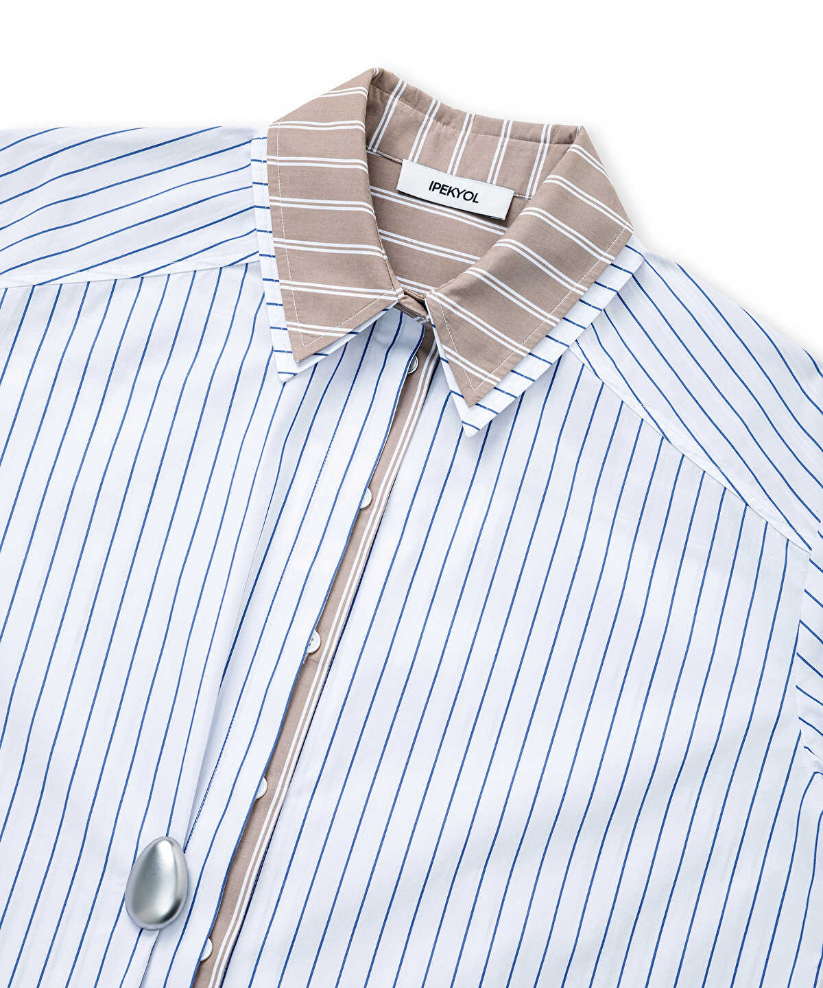 Zoomed Layered-Effect Shirt with Brooch