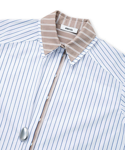 Layered-Effect Shirt with Brooch
