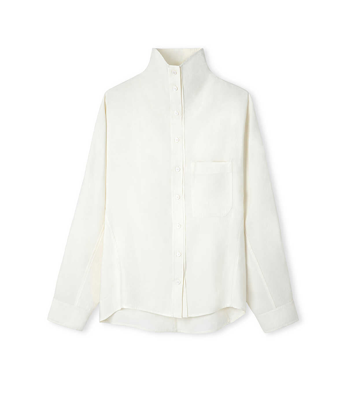 Zoomed Oversized Shirt with Draped Collar