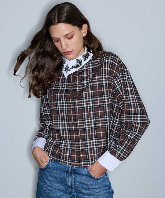 Embellished Plaid Shirt