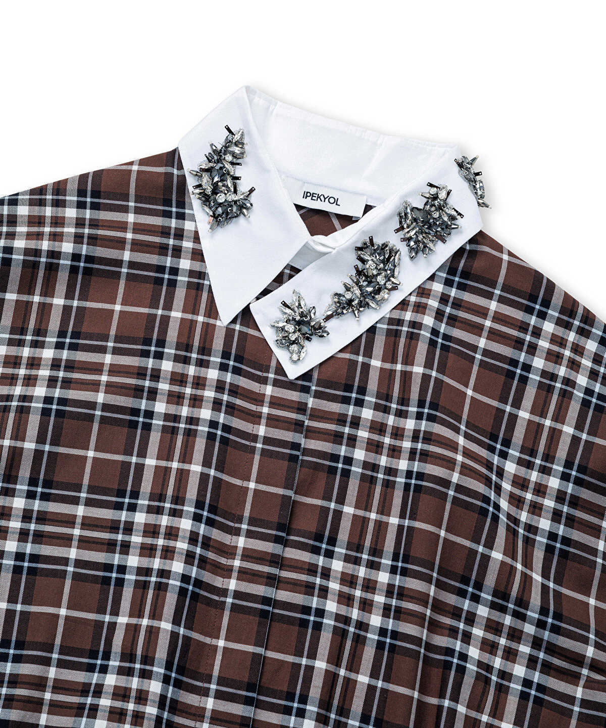 Zoomed Embellished Plaid Shirt