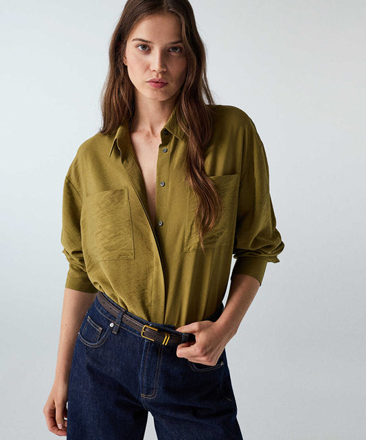 Crinkle-Effect Shirt