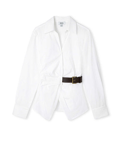 Asymmetric Belted Shirt