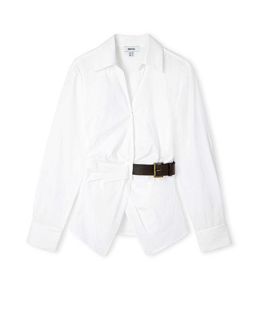 Asymmetric Belted Shirt