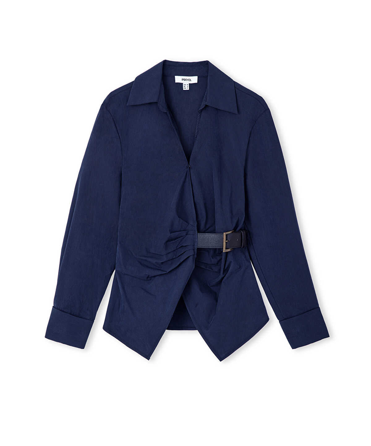 Asymmetric Belted Shirt