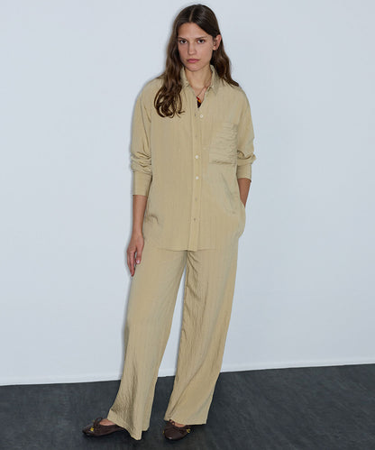 Crinkle-Effect Shirt with Sequins