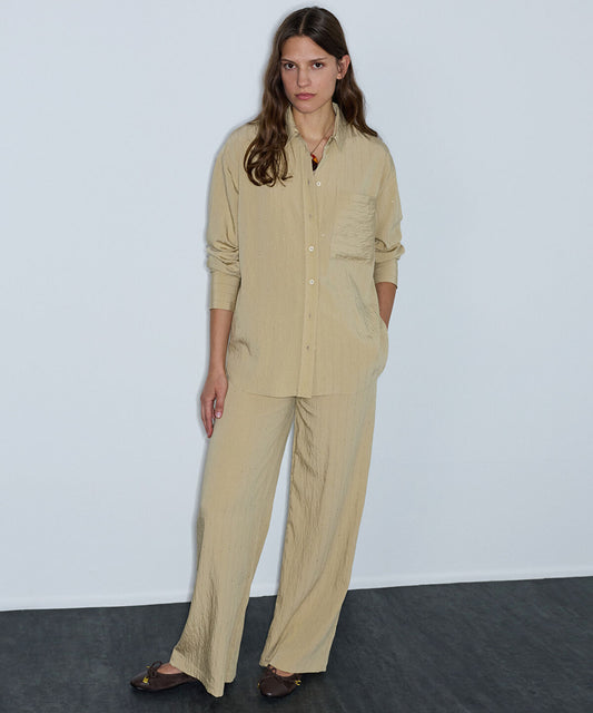 Crinkle-Effect Shirt with Sequins