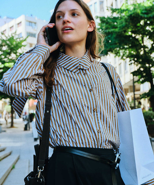 Asymmetric Scarf-Effect Shirt
