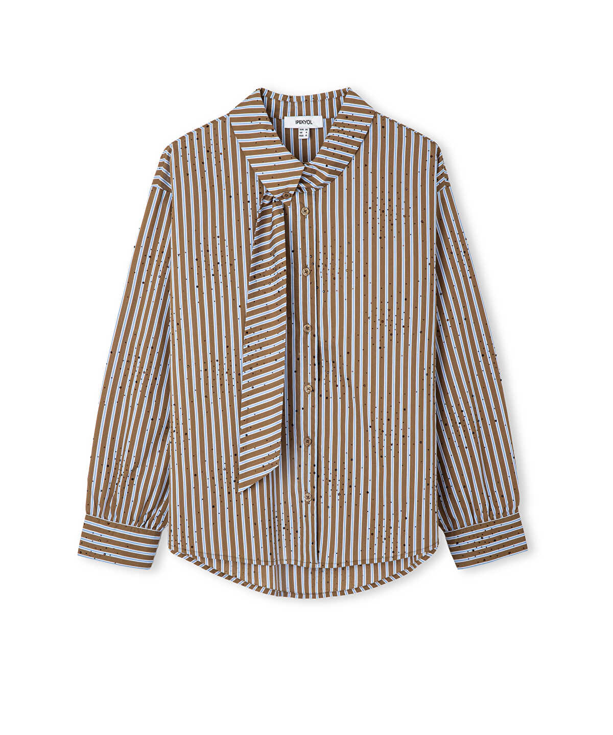 Zoomed Asymmetric Scarf-Effect Shirt